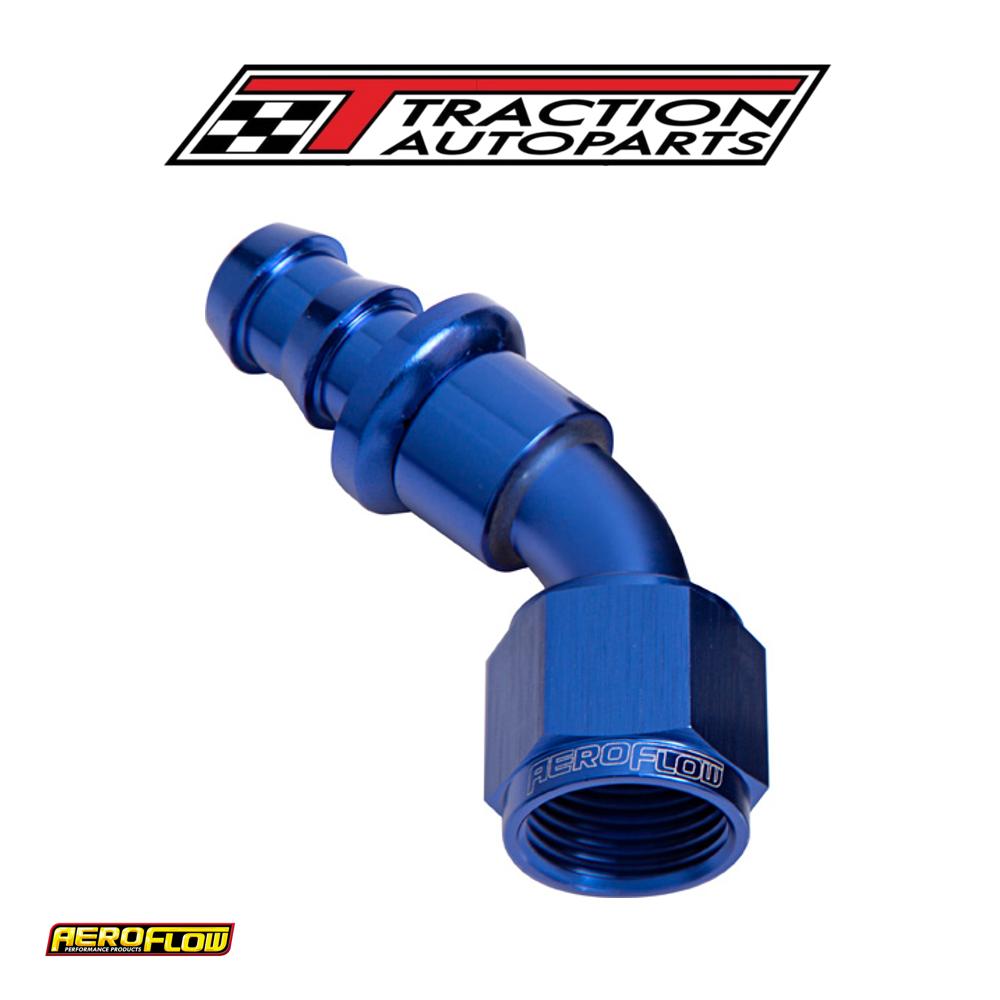 45 Deg Push Lock End -6 an Blue No Clamp Required