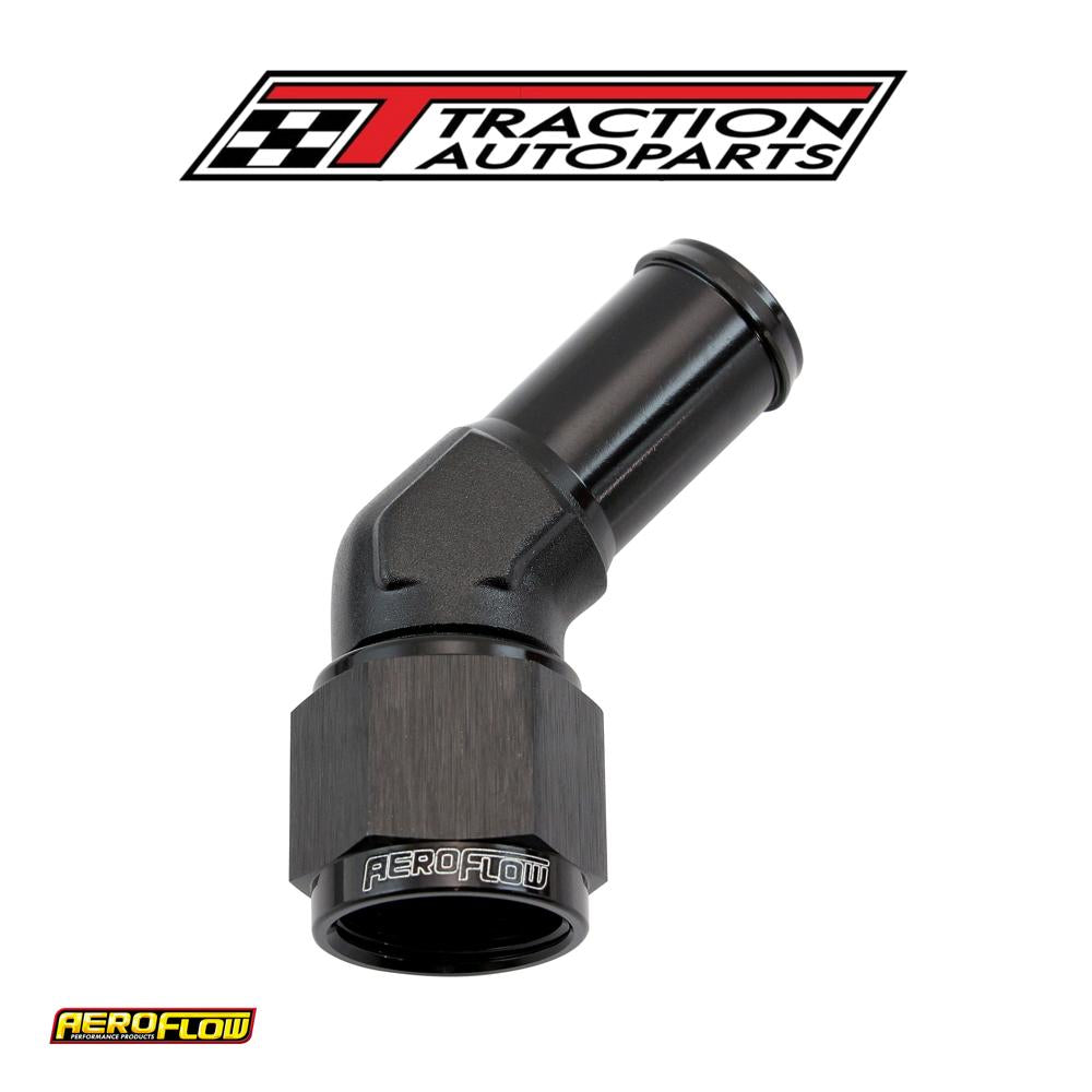 Female -8 an 45 deg To 5/8" Barbblack Swivel Nut