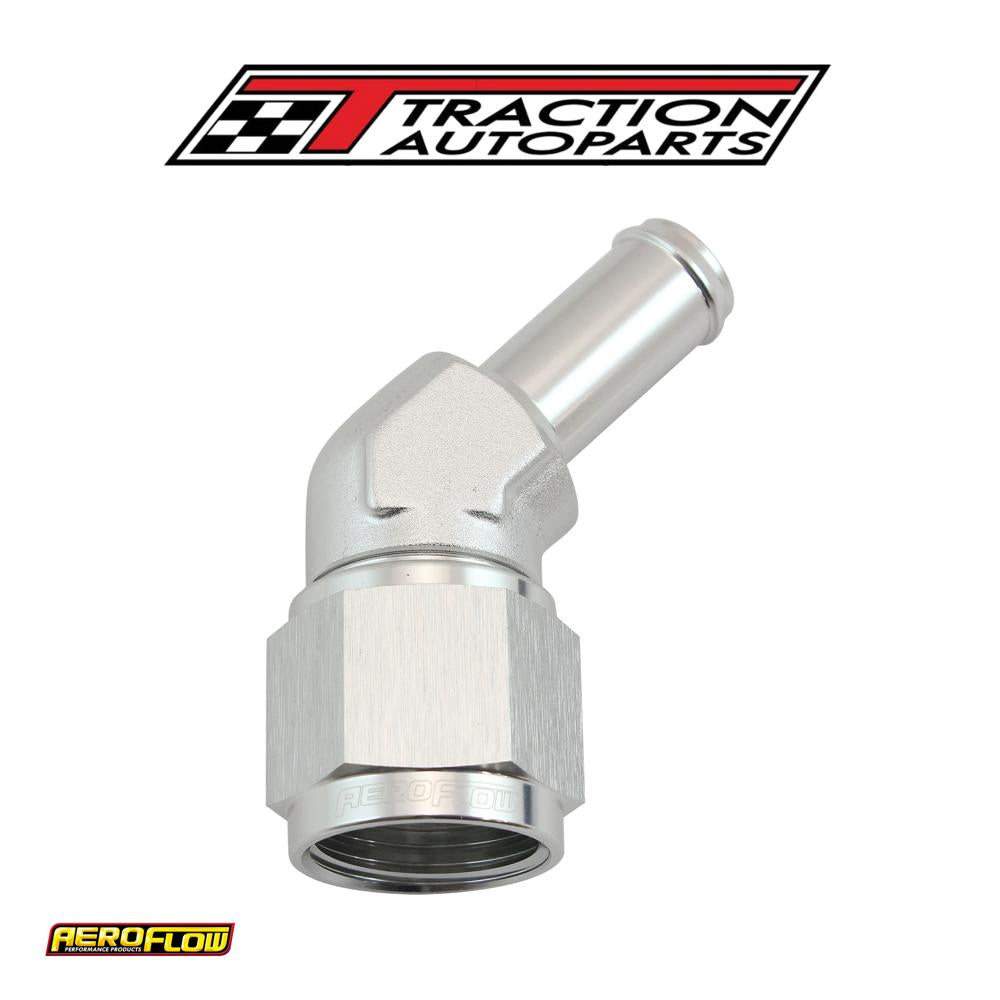 Female -10 an 45 deg To 1/2 Barbsilver Swivel Nut