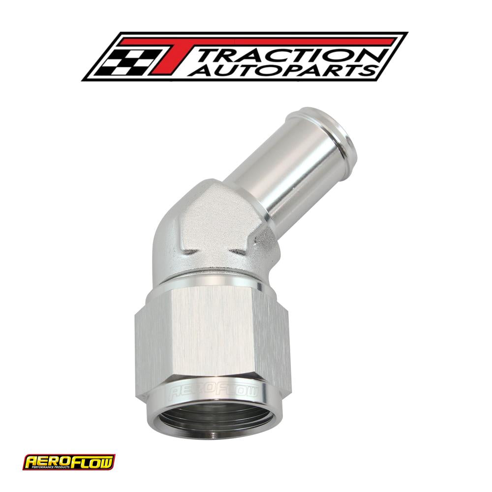 Female -10 an 45 deg To 5/8 Barbsilver Swivel Nut