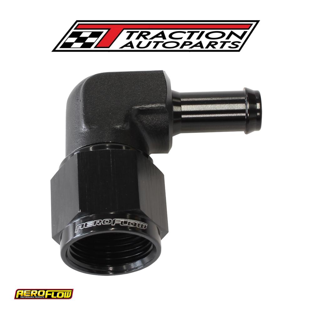 Female -8 an 90 deg To 1/2" Barbblack Swivel Nut