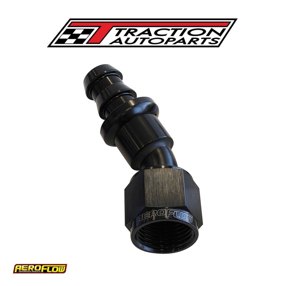 30 Deg Push Lock End -4 an Black No Clamp Required <15 psi