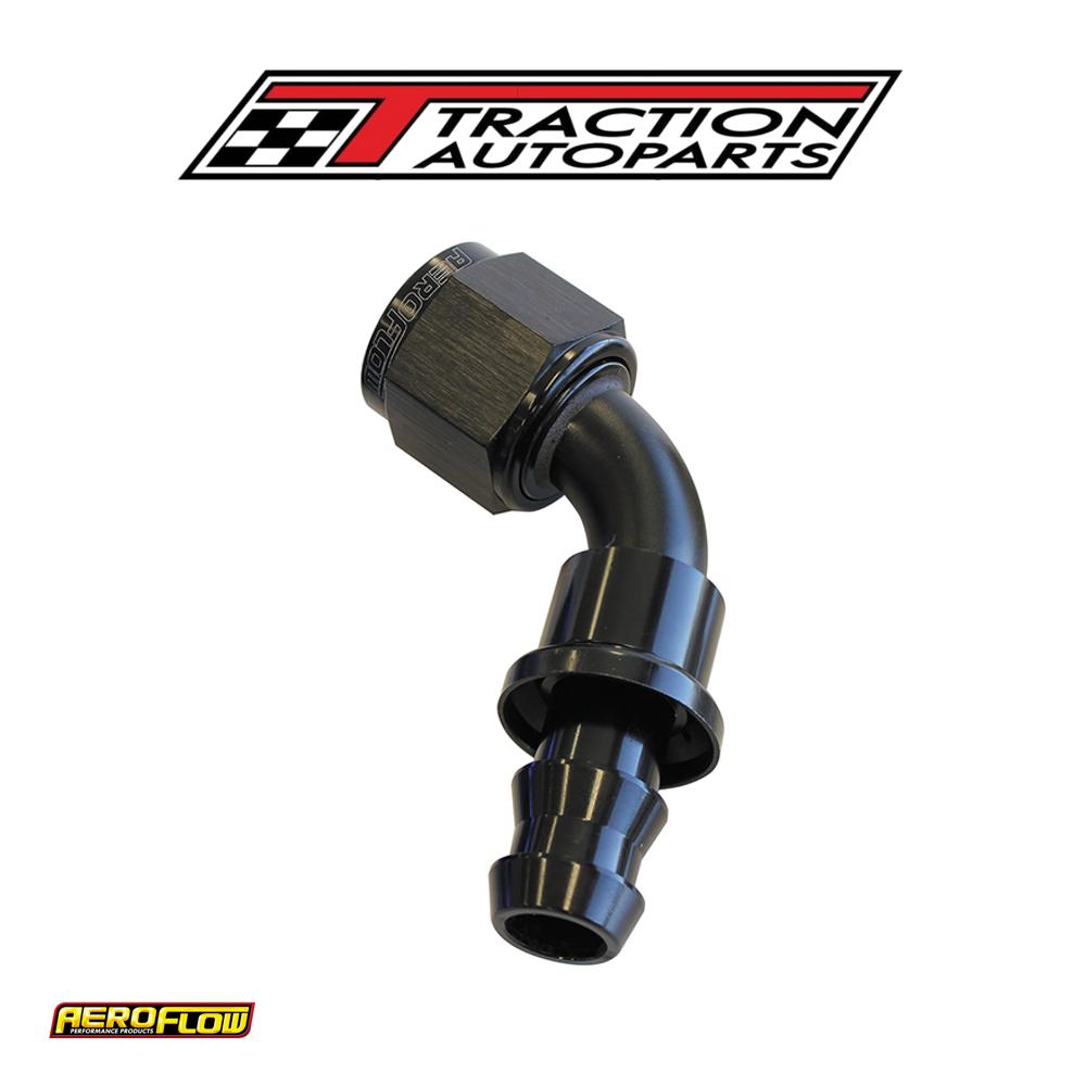 60 Deg Push Lock End -6 an Black No Clamp Required <15 psi