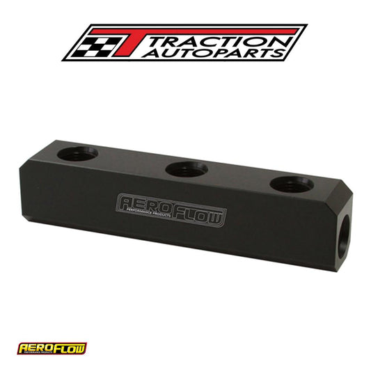 Fuel Block, Log Type -12 orb Black 2 X-12 Side, 2 x -12 Top