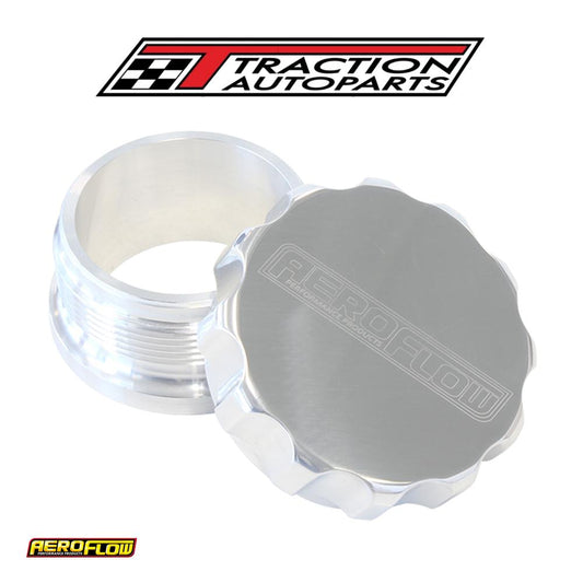 1" Alum Weld Bung And Cap Polished Alloy Finish