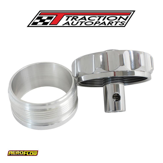 2" Alum Weld Bung And Cap Polished With Roll Over Valve