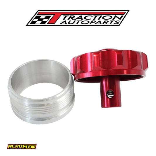 2" Alum Weld Bung And Cap Red With Roll Over Valve