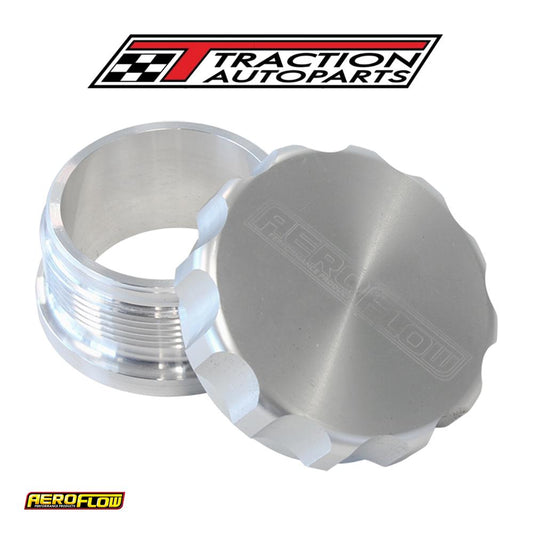 2-1/2" Alum Weld Bung And Cap Raw Weld On / Silver Cap