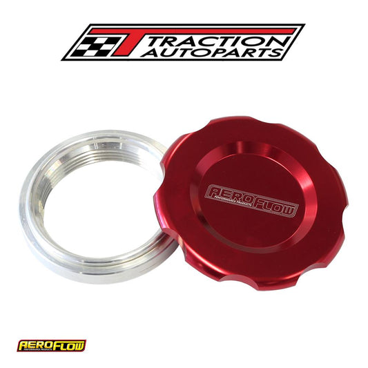 1.5" Weld Bung And Red Cap Low Profile Female Weld-on