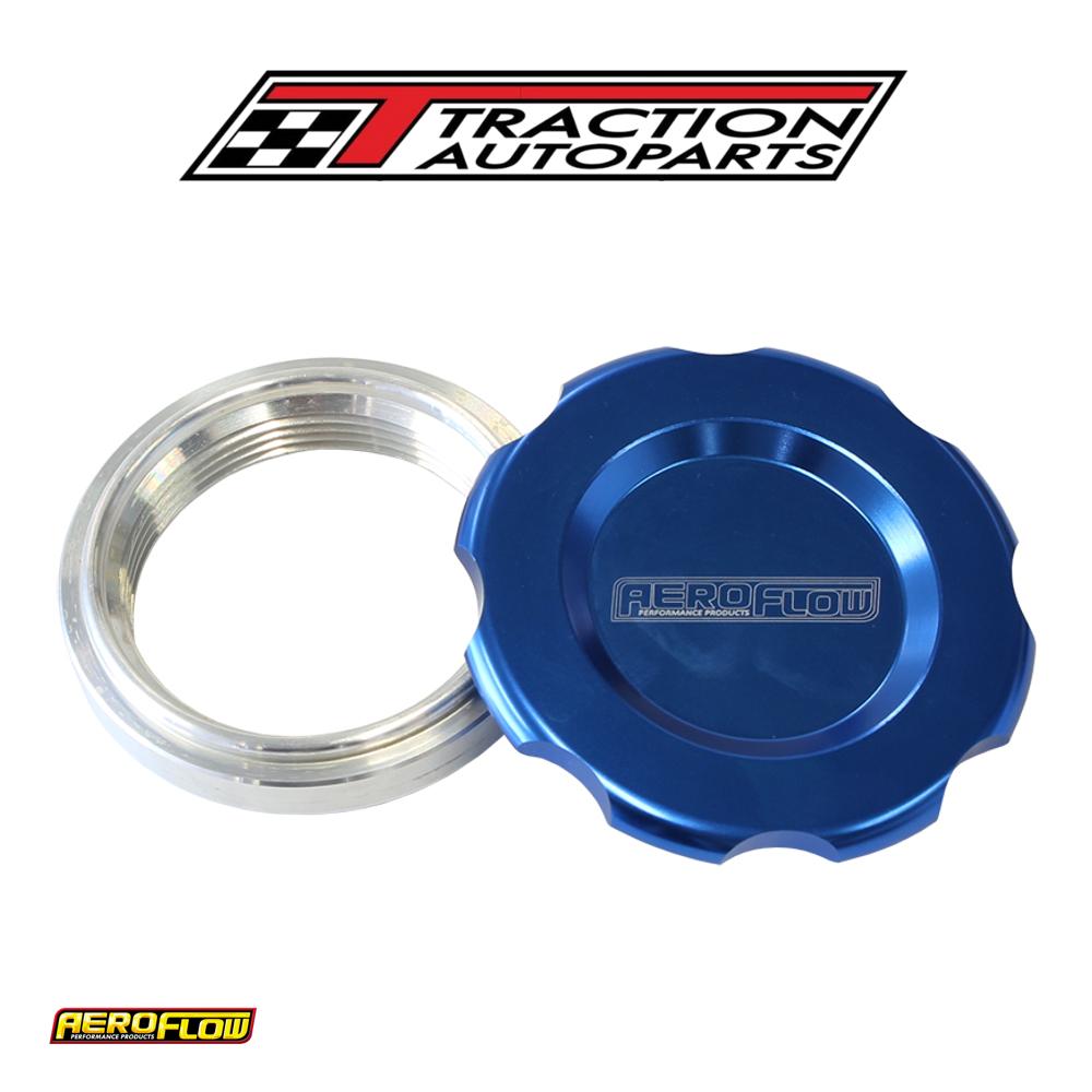 2" Weld Bung And Blue Cap Low Profile Female Weld-on