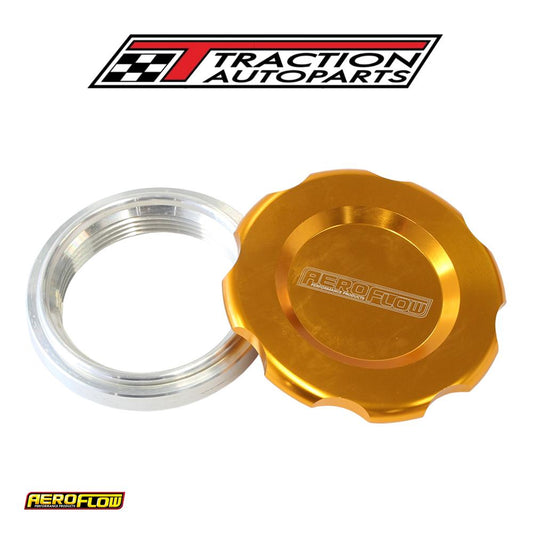 3" Weld Bung And Gold Cap Low Profile Female Weld-on