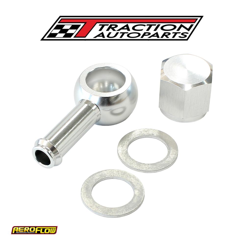 Aeroflow / Bosch Fuel Pump 8 mm / 5/16"banjo & Nut Kit Sil