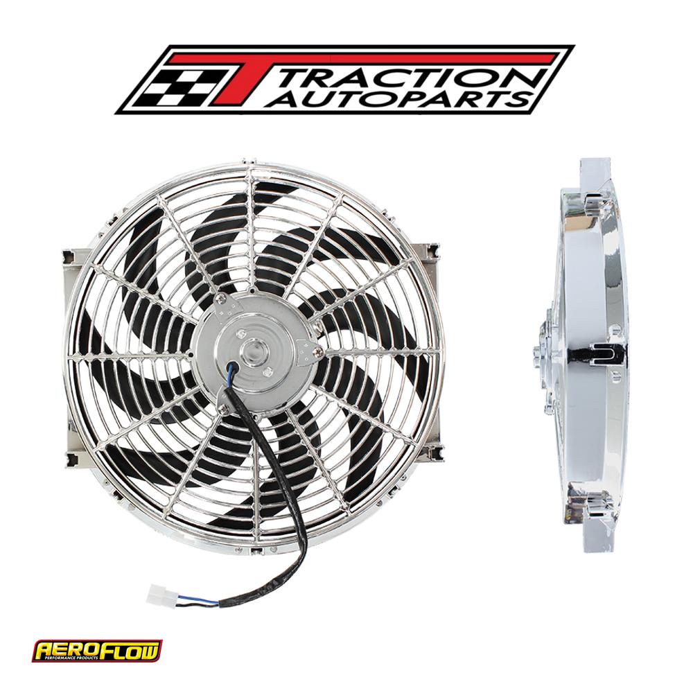 14" Curved Blade Chrome Fan Reversible 1350 cfm
