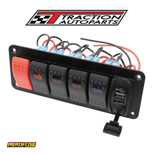 Switch Panel 2 x W/ Usb, Start & 4 X On / Off Switches