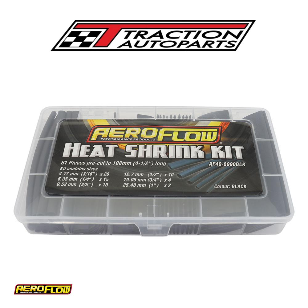 Black Heat Shrink Kit 61 Pieces 2:1 Ratio 4-25 mm