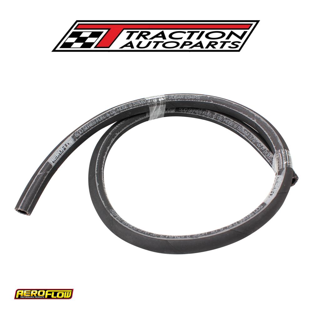 Black Push Lock Hose -4 1/4" 3 m Rubber 6.3 mm ID 11.9 mm OD