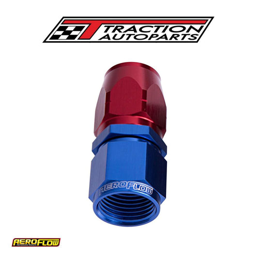 Alloy Straight Hose End -8 an Blue Cutter Style Swivel Nut
