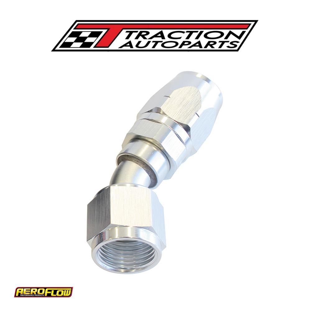 Alloy 30 Deg Hose End -6 an Silver Cutter Style Ful Swivel