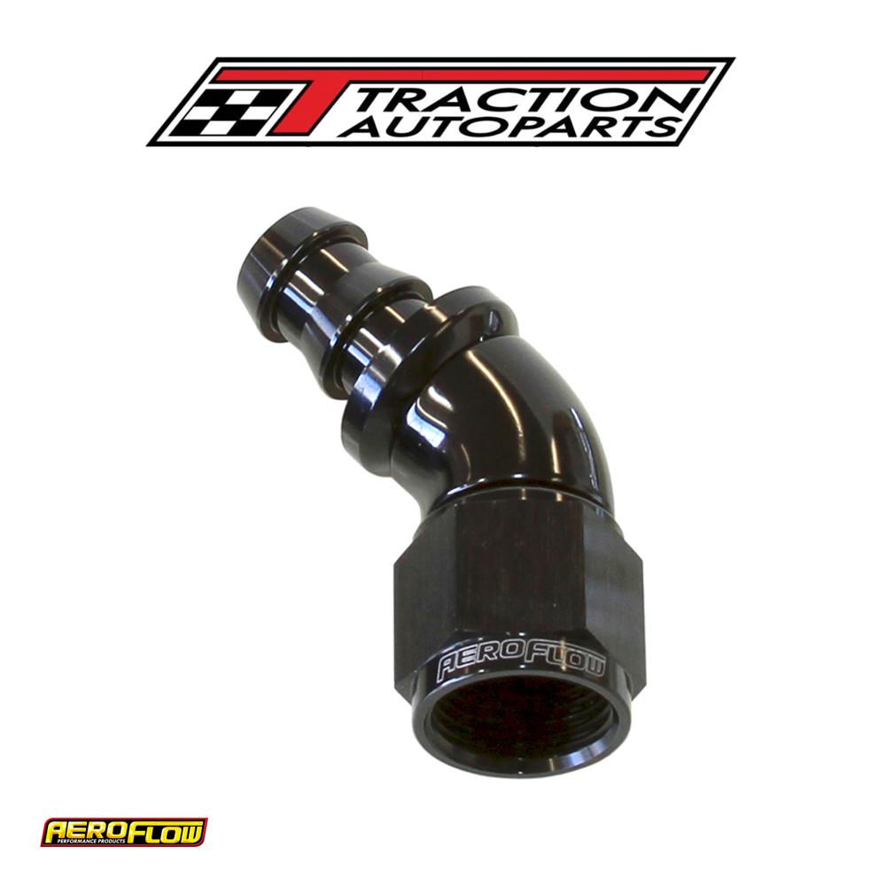 -4 an 45 Deg Full Flow Push Locblack Full Flow Push Lock