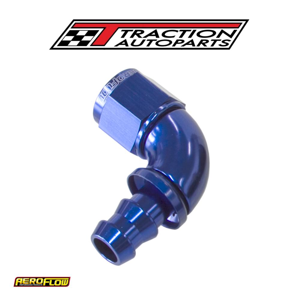 -6 an 90 Deg Full Flow Push Locblue Full Flow Push Lock