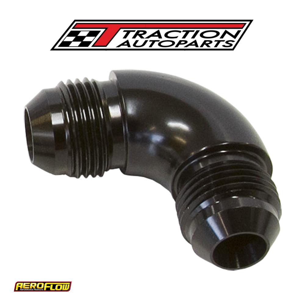 -3 an 90 Deg Male Flare Union Black Full Flow No Restriction