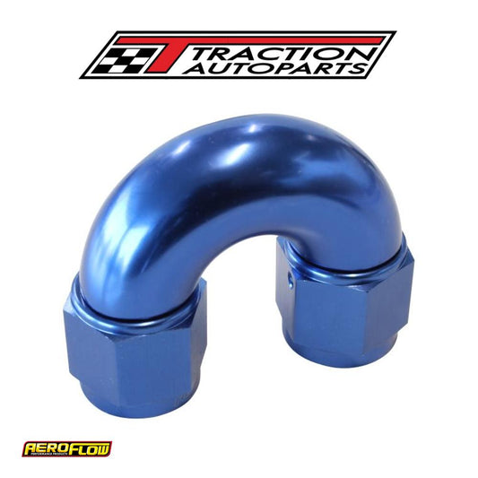 -12 an 180 Deg Swivel Coupler Blue Billet Full Flow 1 Piece