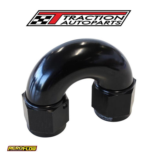 -12 an 180 Deg Swivel Coupler Black Billet Full Flow 1 Piece