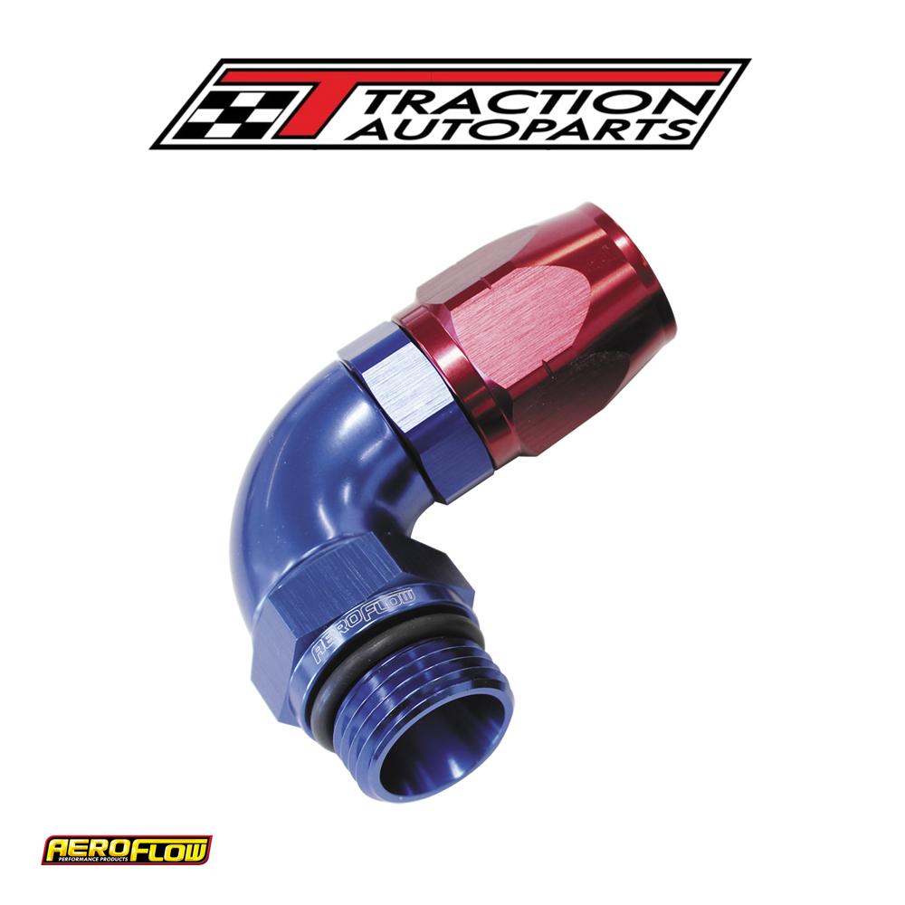 Male Hose End -16 orb To-12 hosefull Flow Billet 90 Deg Blue