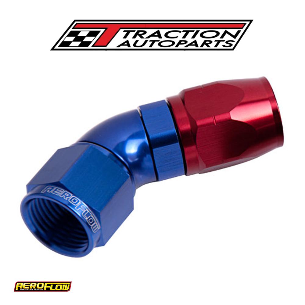 Alloy 45 Deg Hose End -6 an Blue Cutter Style Full Flow