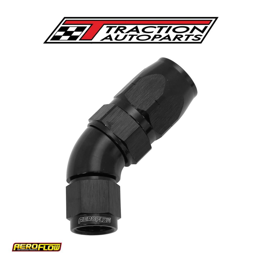 Stepped 45 Deg hose end -8 Hoseto -6 an Expander Hose End Blac