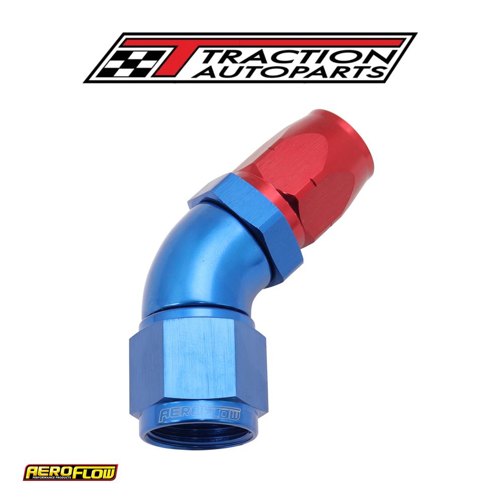 Stepped 45 Deg hose end -8 Hoseto -10 an Reducer Hose End Blue