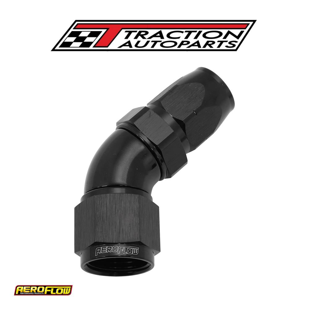 Stepped 45 Deg hose end -8 Hoseto -10 an Reducer Hose End Blac