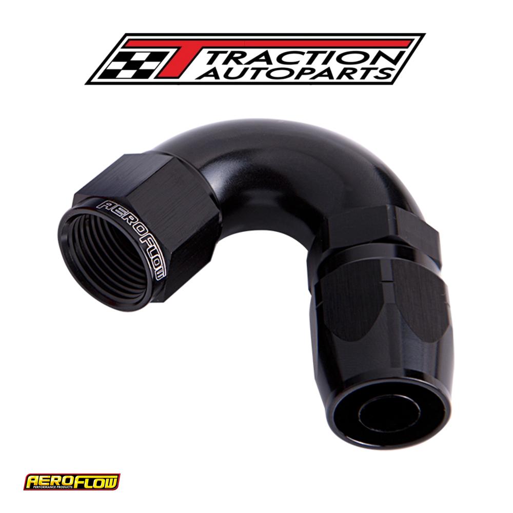 Alloy 120 Deg Hose End -6 an Black Cutter Style Full Flow