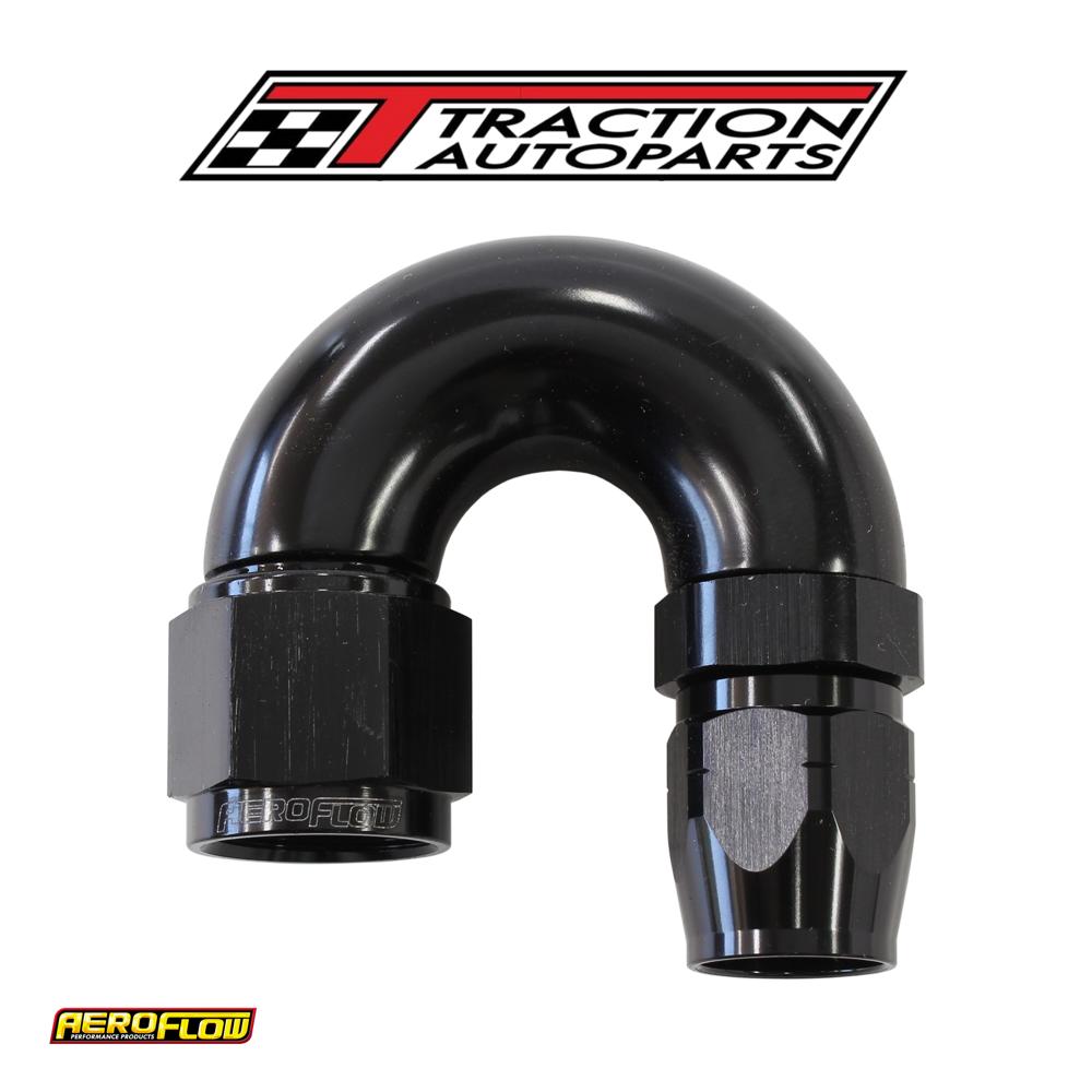 Stepped 180 Deg hose end -6 Hosto -8 an Reducer Hose End Black