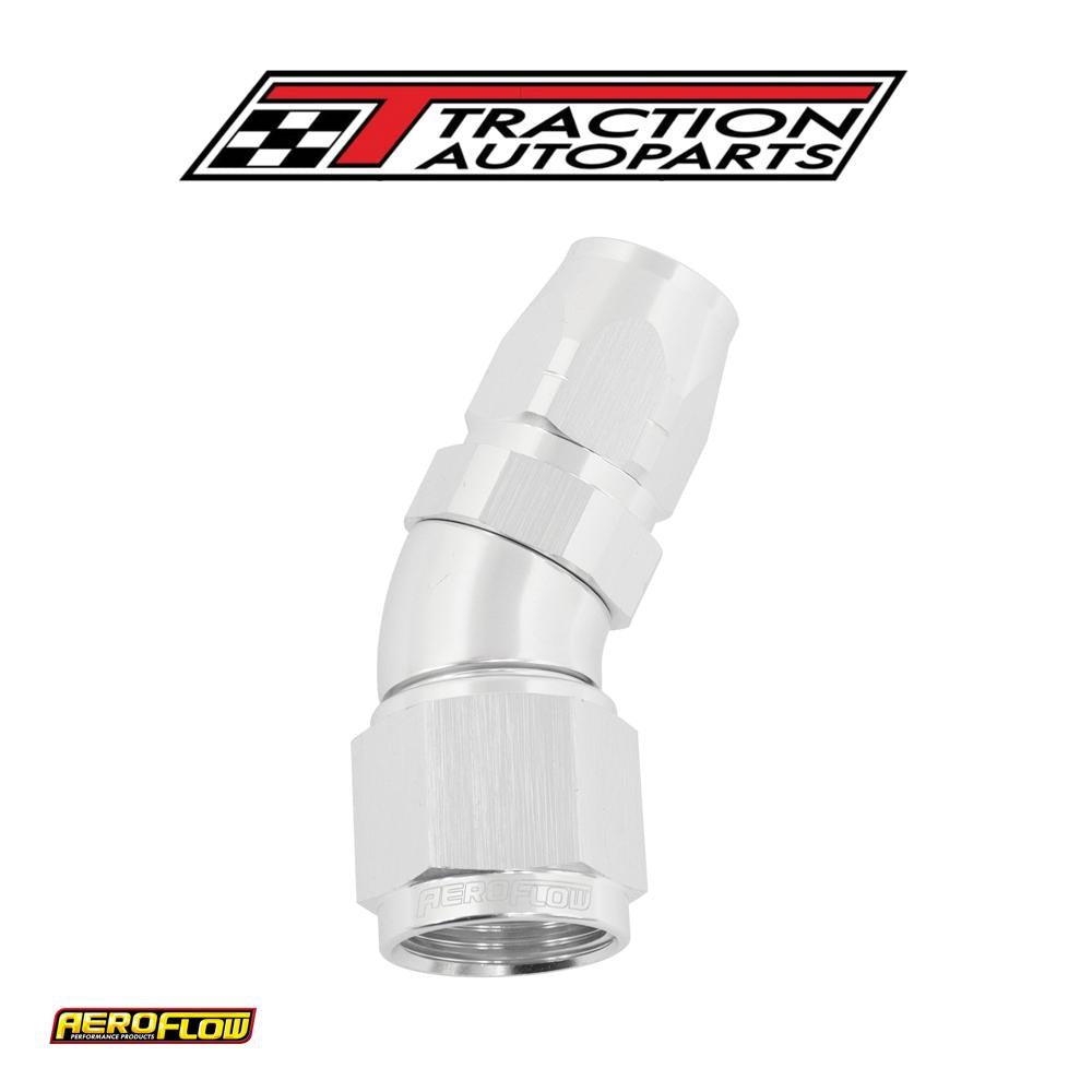 Alloy 30 Deg Hose End -6 Hose To -8 an Reducer Hose End Silve