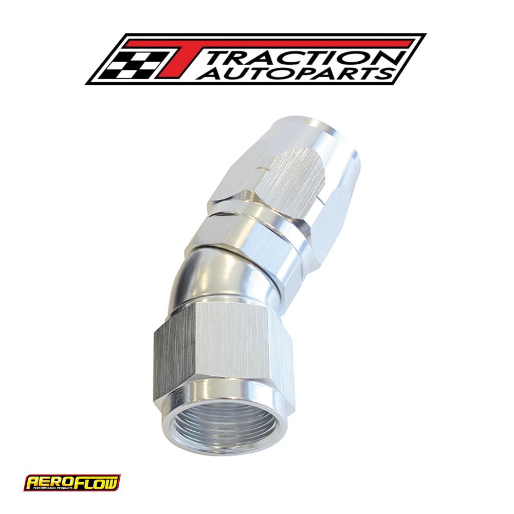 Alloy 30 Deg Hose End -8 an Silver Cutter Style Full Flow