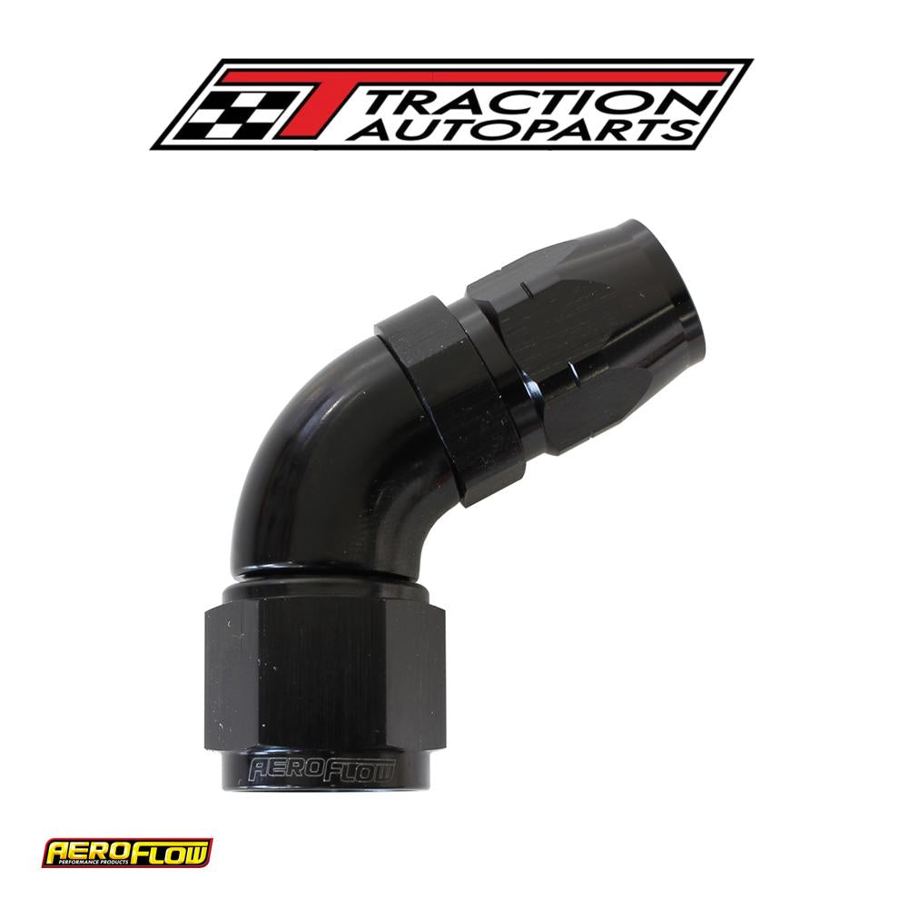 Alloy 60 Deg Hose End -6 Hose To -8 Reducer Hose End Black