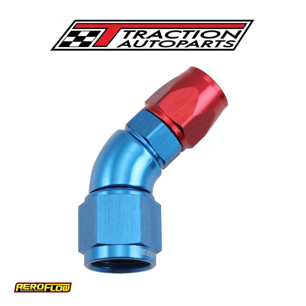 Stepped 45 Degree End -6 Hose To -8 an Reducer Hose End Blue Teflon Af 572-06-08 d