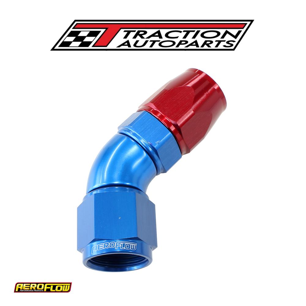 45 Deg -12 an Full Flow Teflon Hose End Blue 1 Piece Fullflow