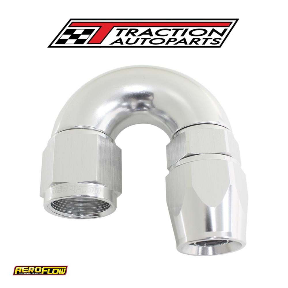 180 Deg -16 an Full Flow Teflonhose End Silver 1 Piece Fullfl