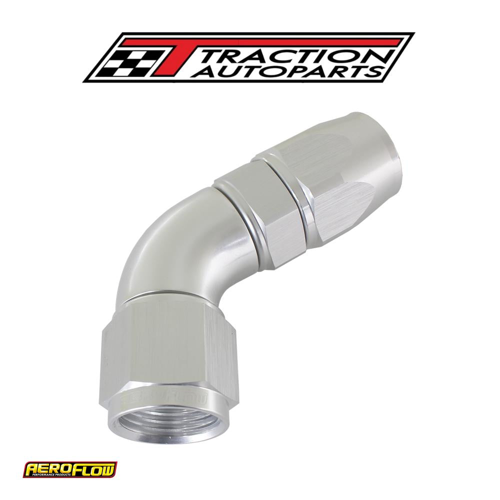 60 Deg -16 an Full Flow Teflon Hose End Silver 1 Piece Fullfl