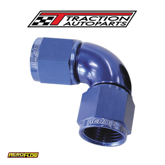 -4 an 90 Deg Swivel Coupler Blue Billet Full Flow 1 Piece
