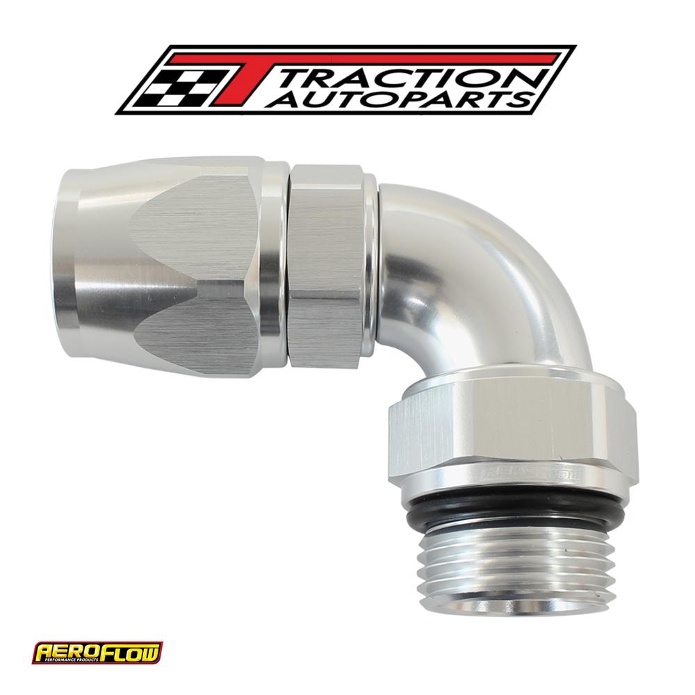 Male End -12 orb To 12 an Teflonfull Flow Billet 90 Deg Silver