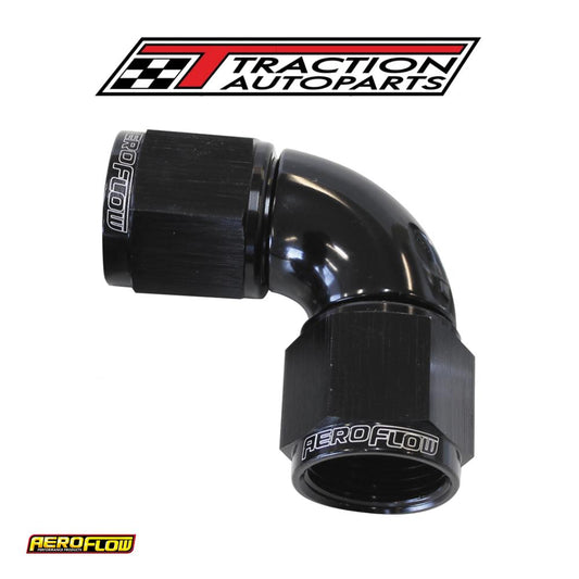 -16 an 90 Deg Swivel Coupler Black Billet Full Flow 1 Piece