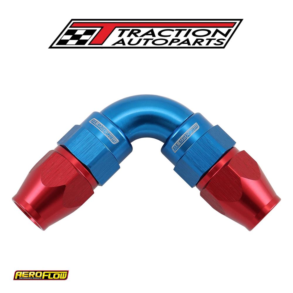 90 Deg -4 an To -4 an Teflon Full Flow Hose Ends Blue Ptfe