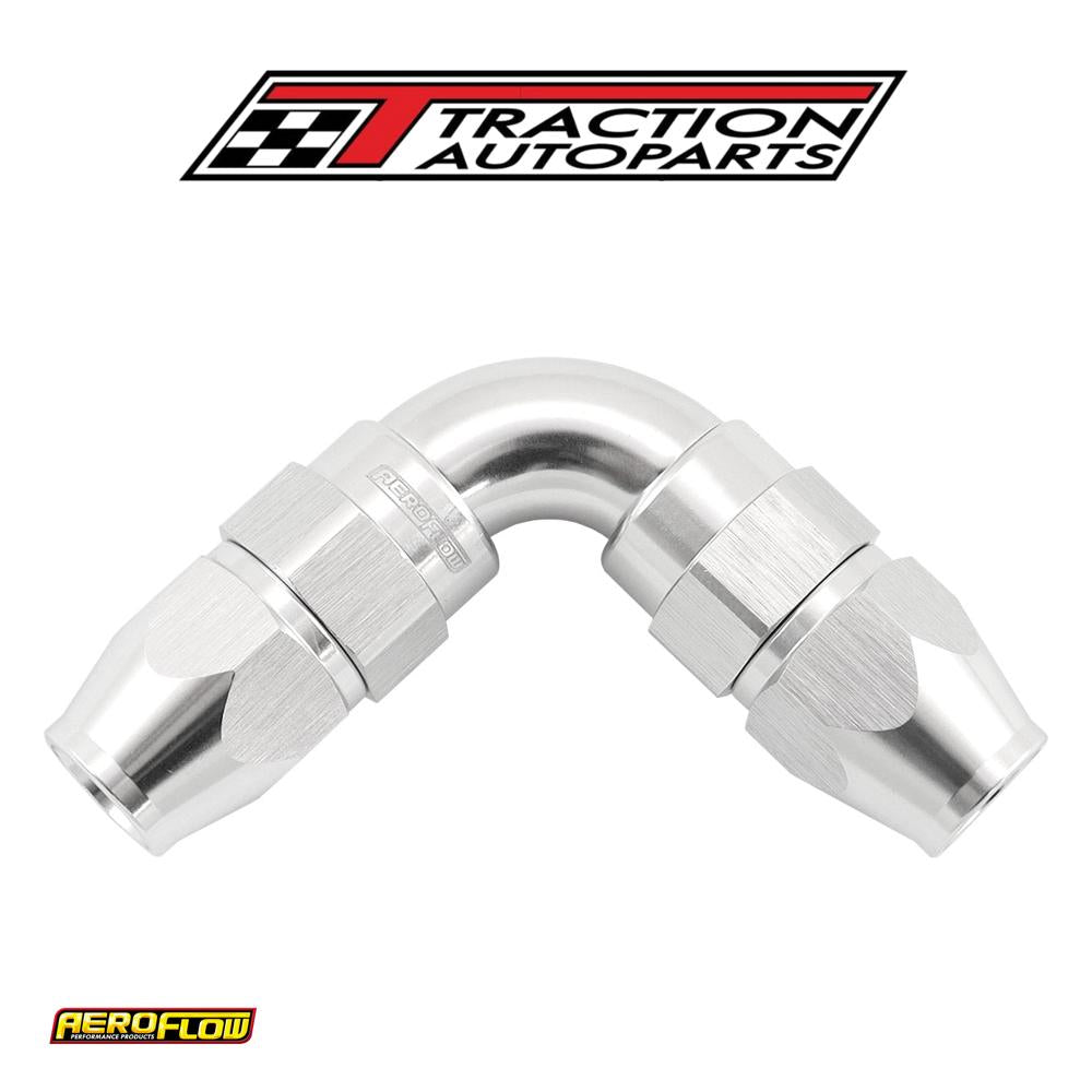 90 Deg -4 an To -4 an Teflon Full Flow Hose Ends Silve Ptfe