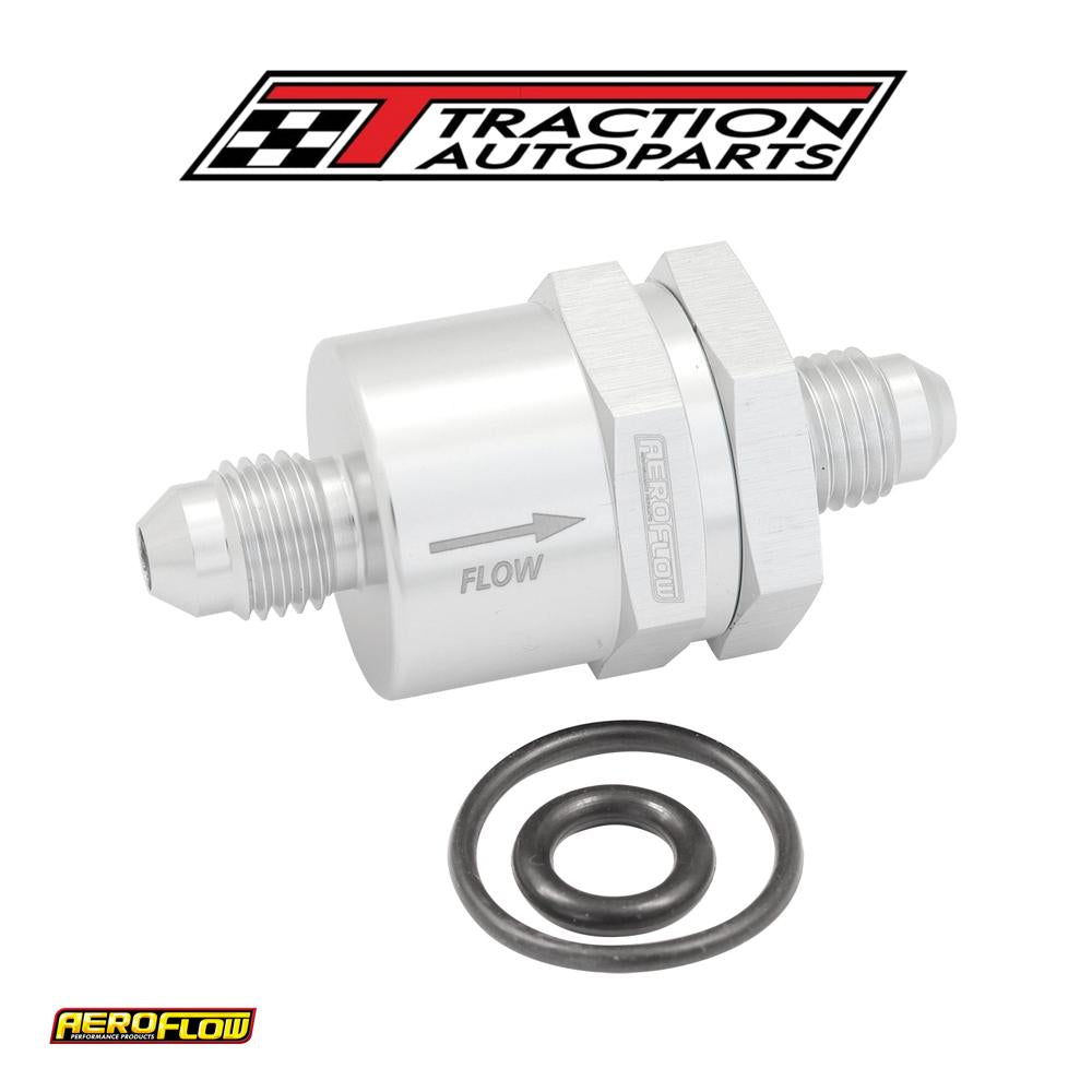 Check Valve Inline -4 an Silver / One Way Valve