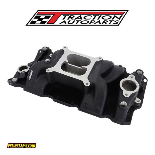Sbc Air Gap Intake Manifold Dual Plane Chev 350 Black