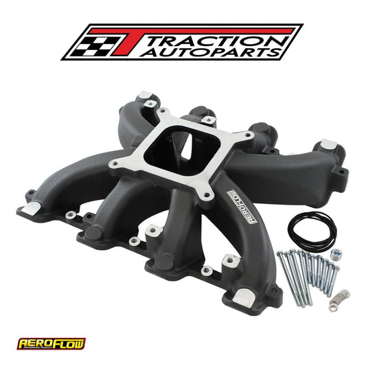 Gm Ls Carby Intake Manifold Cathedral Port Non-efi Ls 1 Ls 2 black Aeroflow - Af 6240-5000