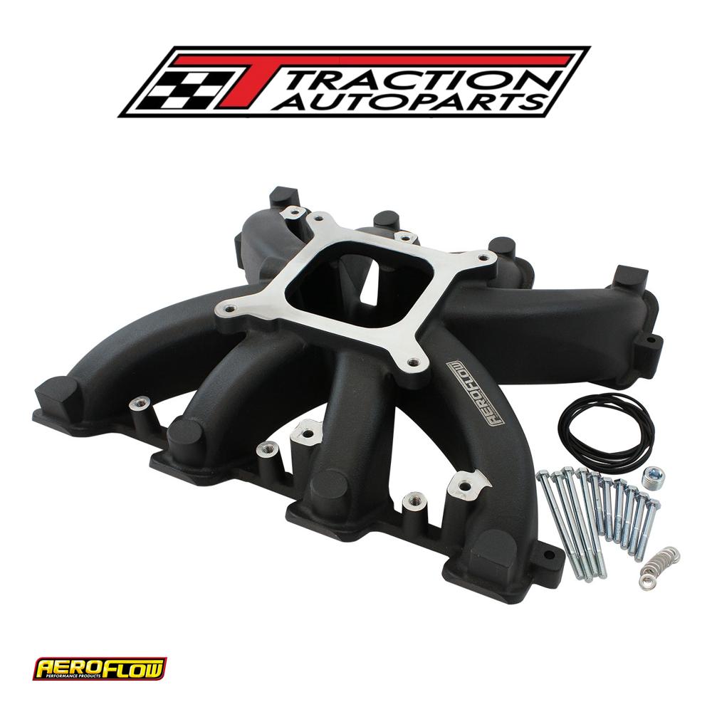 Gm Ls Carby Intake Manifold Rectangle Port Non-efi Ls 3 Black Aeroflow - Af 6240-6000